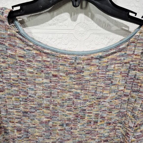 W5 Anthropologie Multicolour Boatneck Short Sleeve Top Medium - Picture 3 of 6